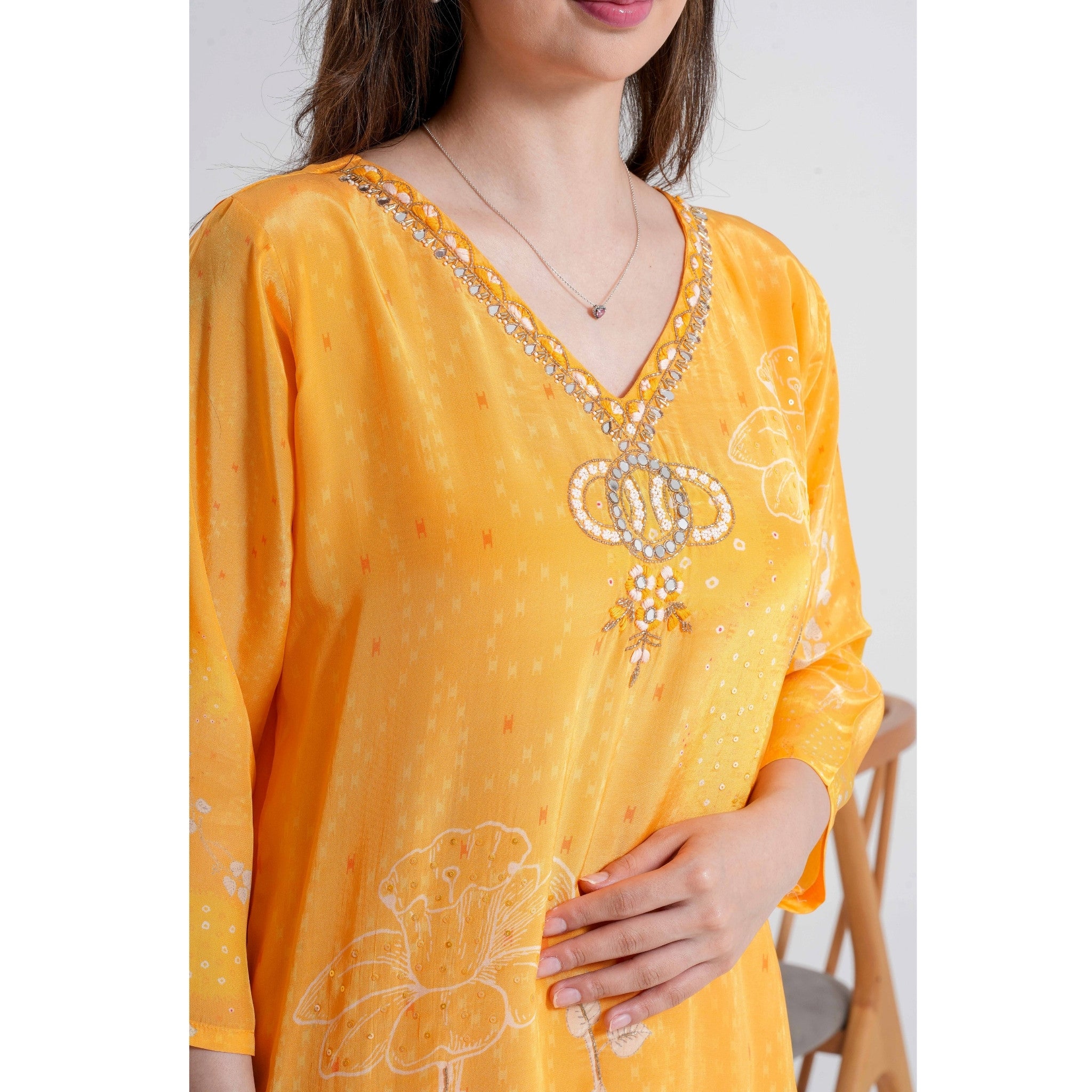 Aftaab Mango Yellow 3pc Set