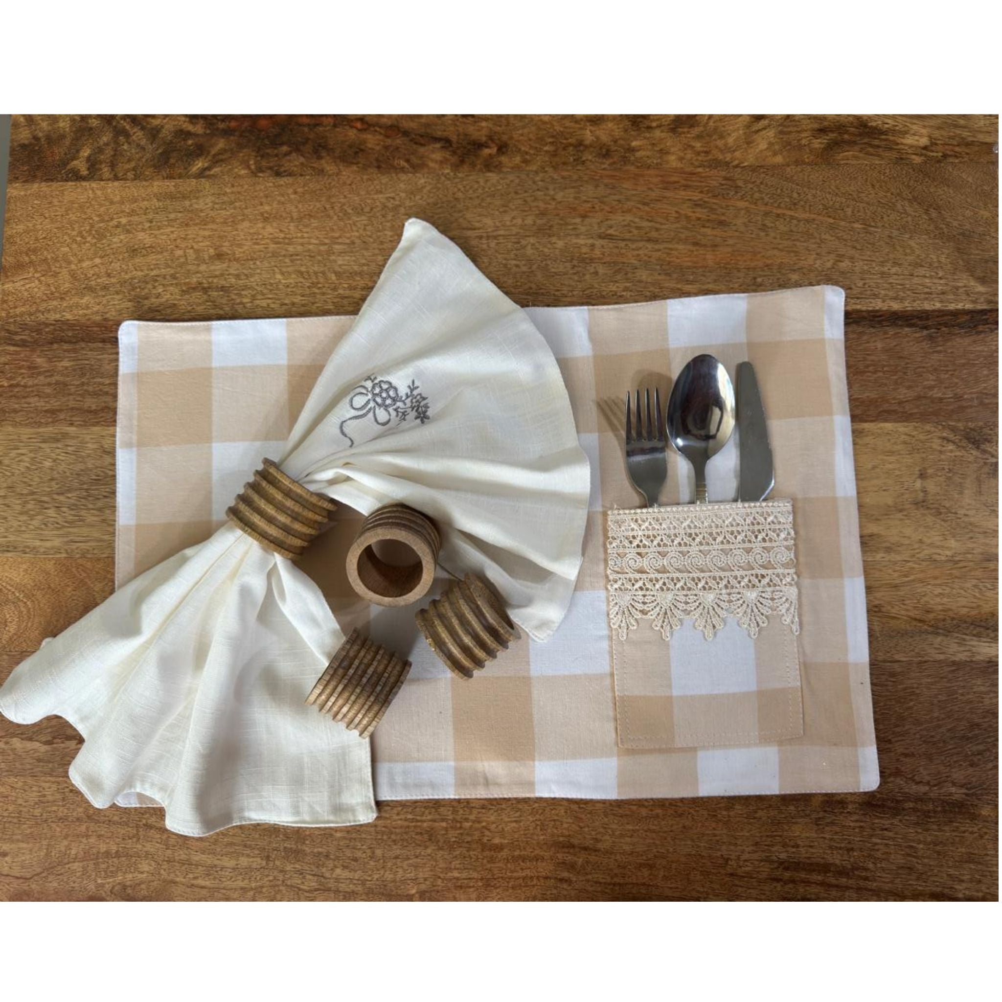 Nature-Carved Hollow Wooden Ring – Grooved Texture | Handcrafted Elegance