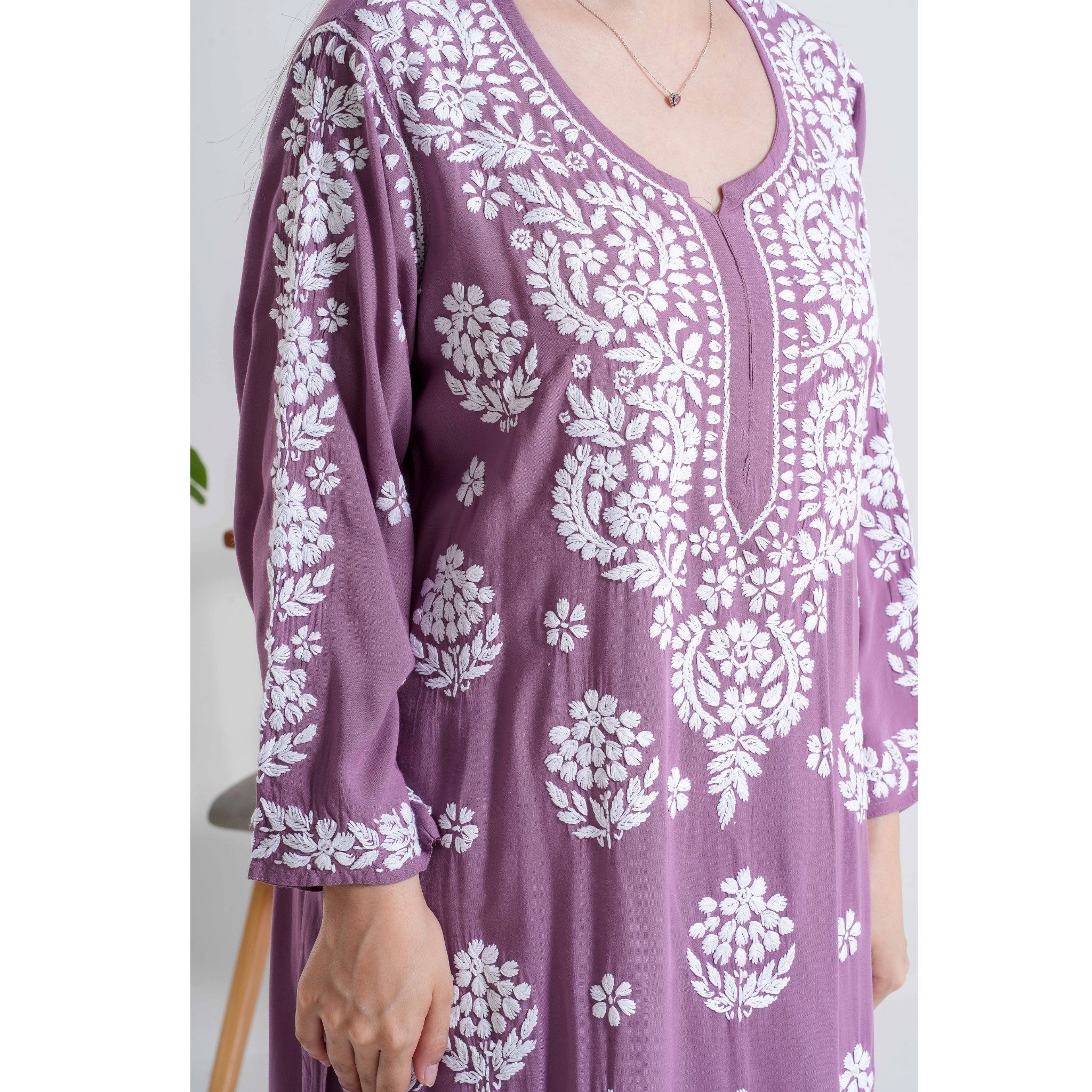 Banafsha – Violet Whisper Handcrafted Chikankari set