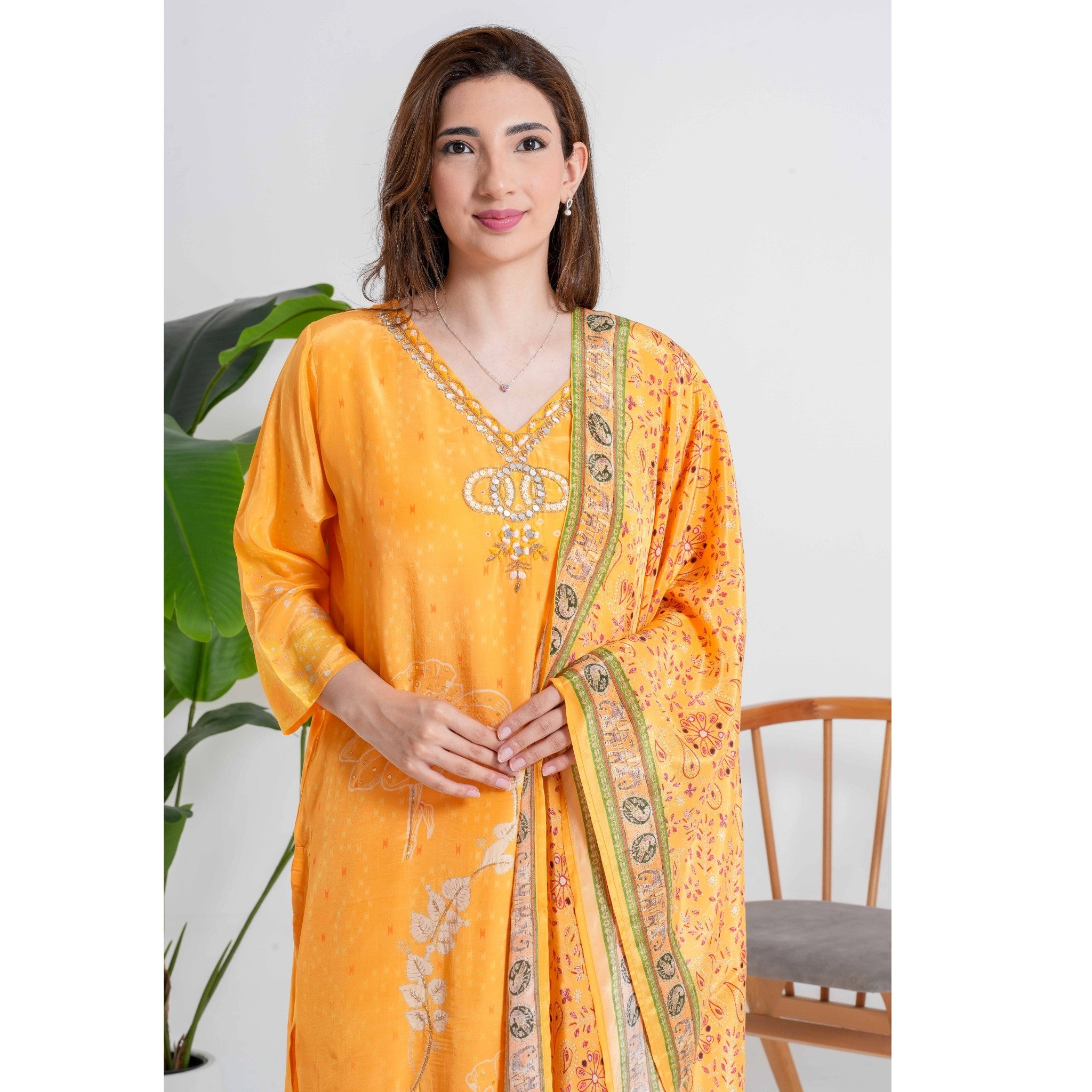 Aftaab Mango Yellow 3pc Set
