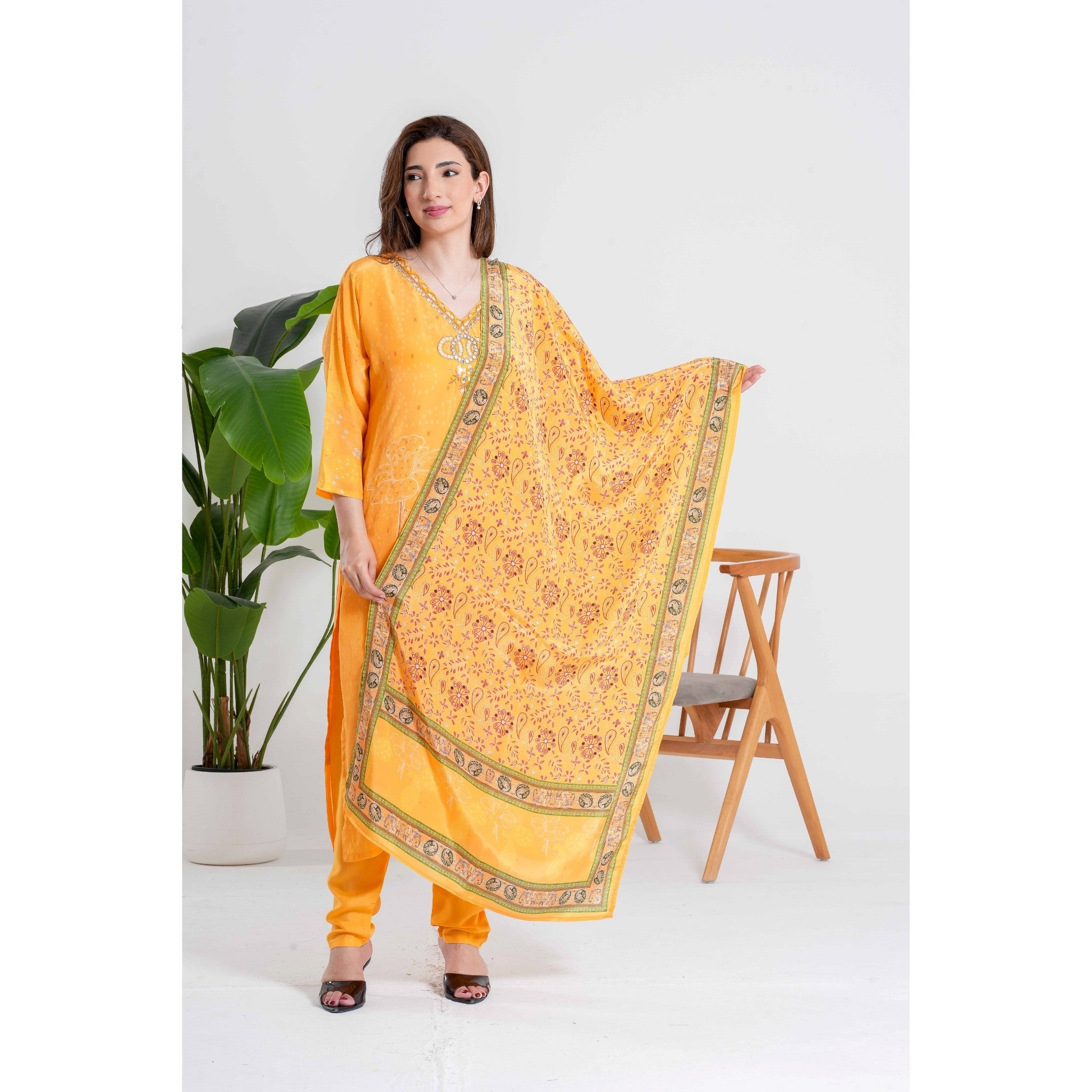 Aftaab Mango Yellow 3pc Set
