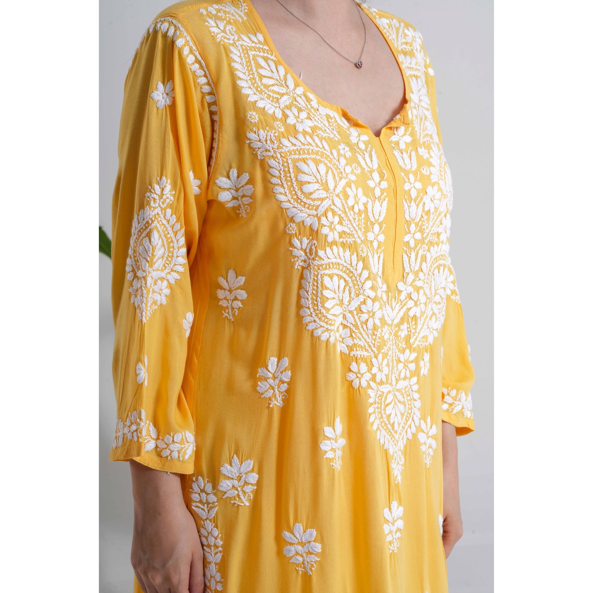 Noorani Marigold Yellow Handcrafted Chikankari Set