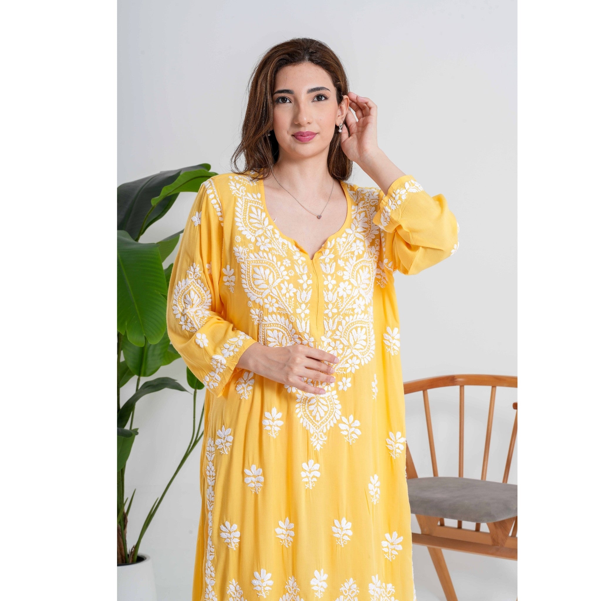 Noorani Marigold Yellow Handcrafted Chikankari Set