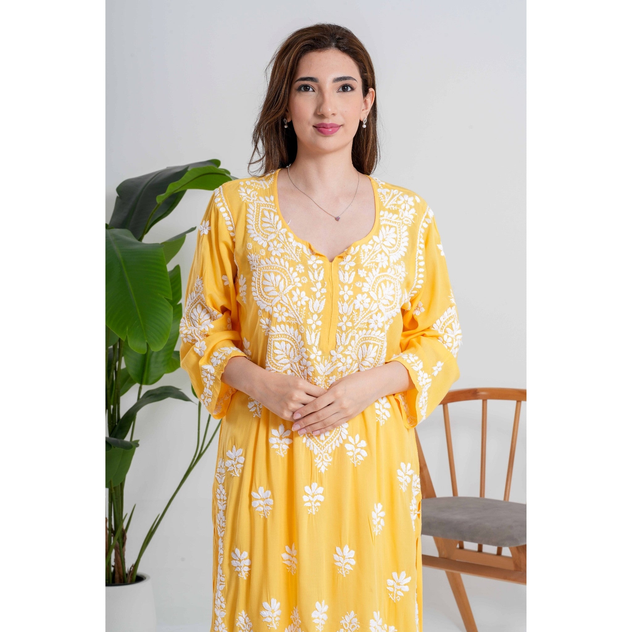 Noorani Marigold Yellow Handcrafted Chikankari Set