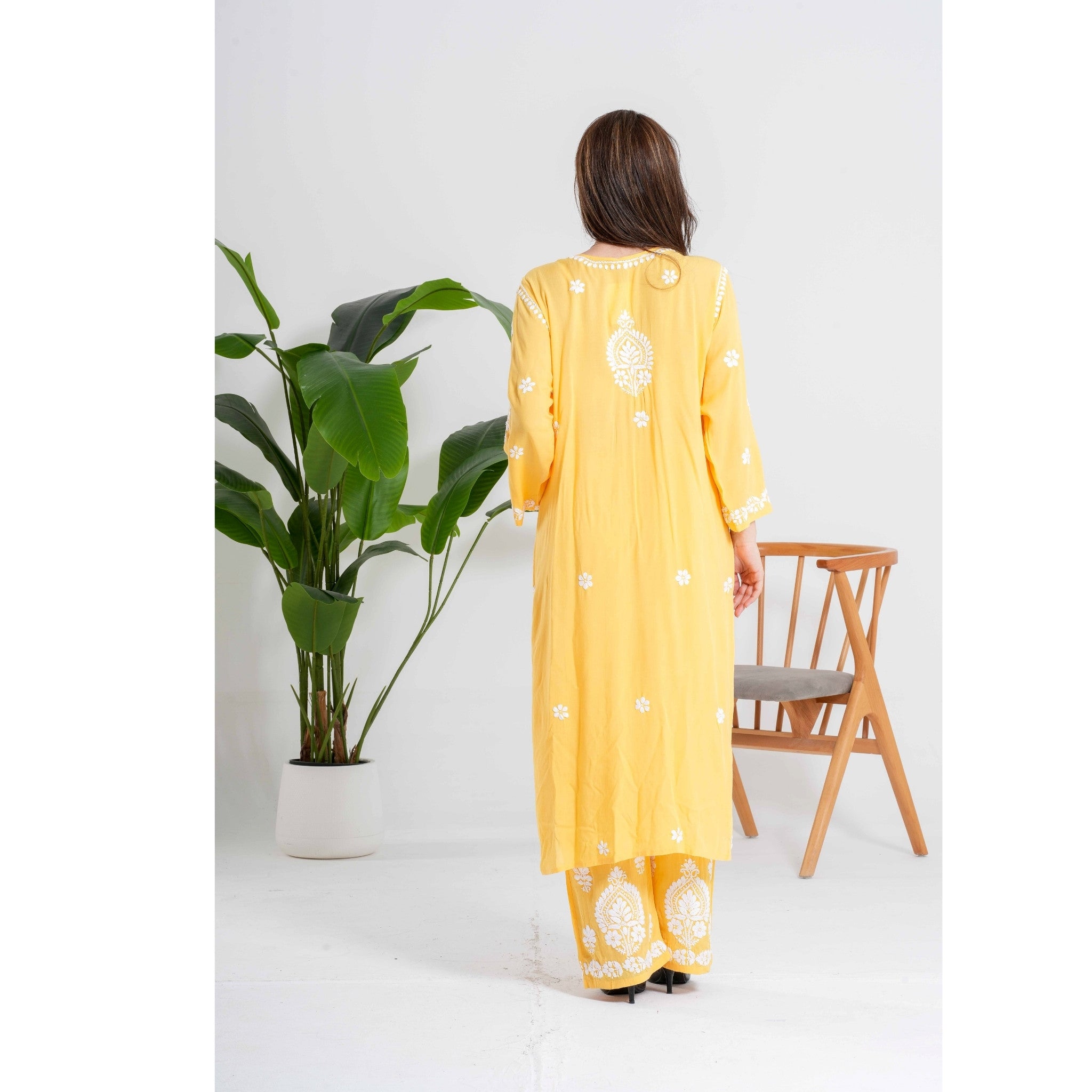 Noorani Marigold Yellow Handcrafted Chikankari Set