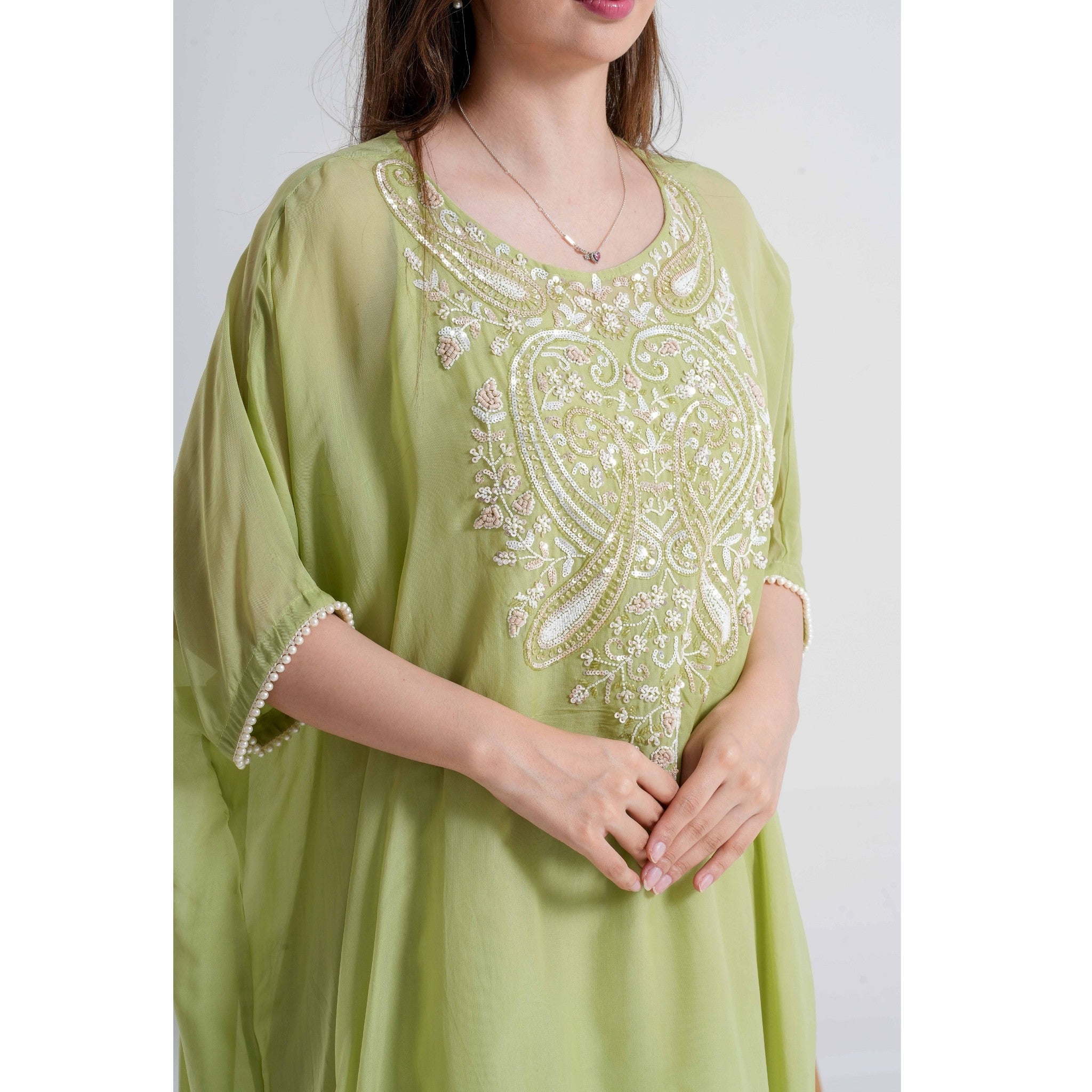 Light Green 3pc Kaftan Pant Set