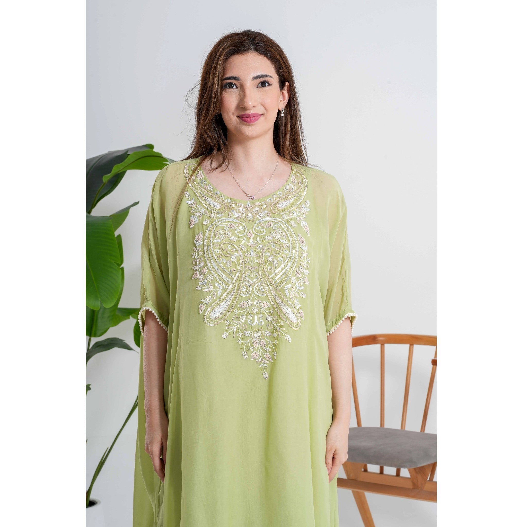 Light Green 3pc Kaftan Pant Set