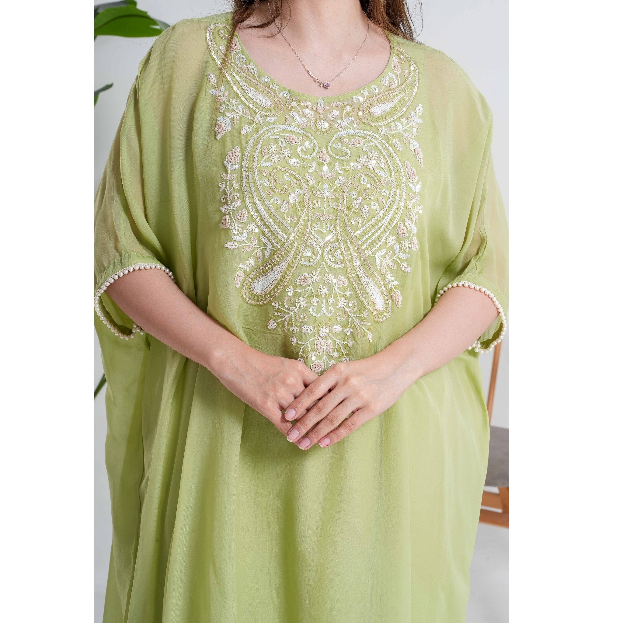 Light Green 3pc Kaftan Pant Set