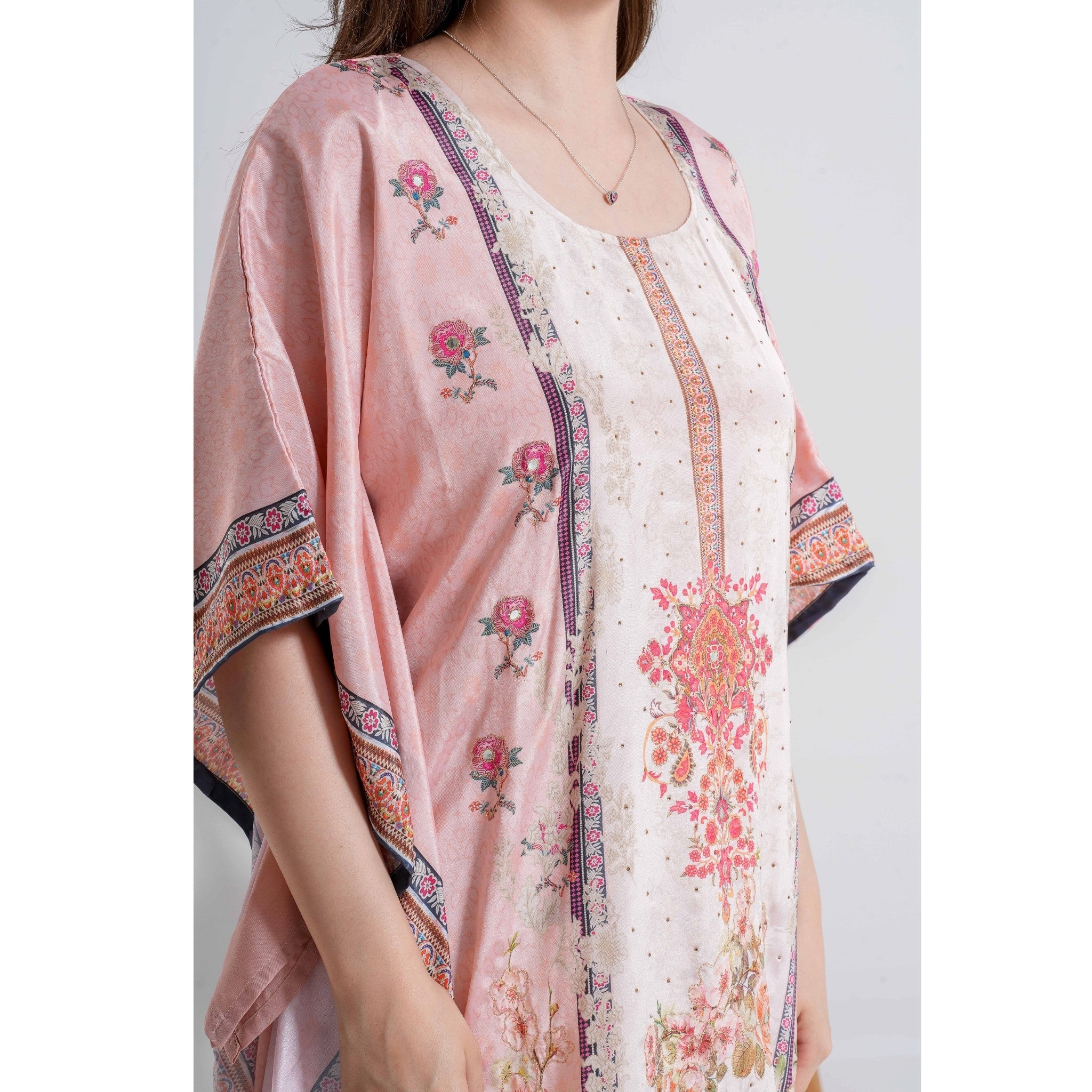 Peach 3pc Kaftan Pant Set