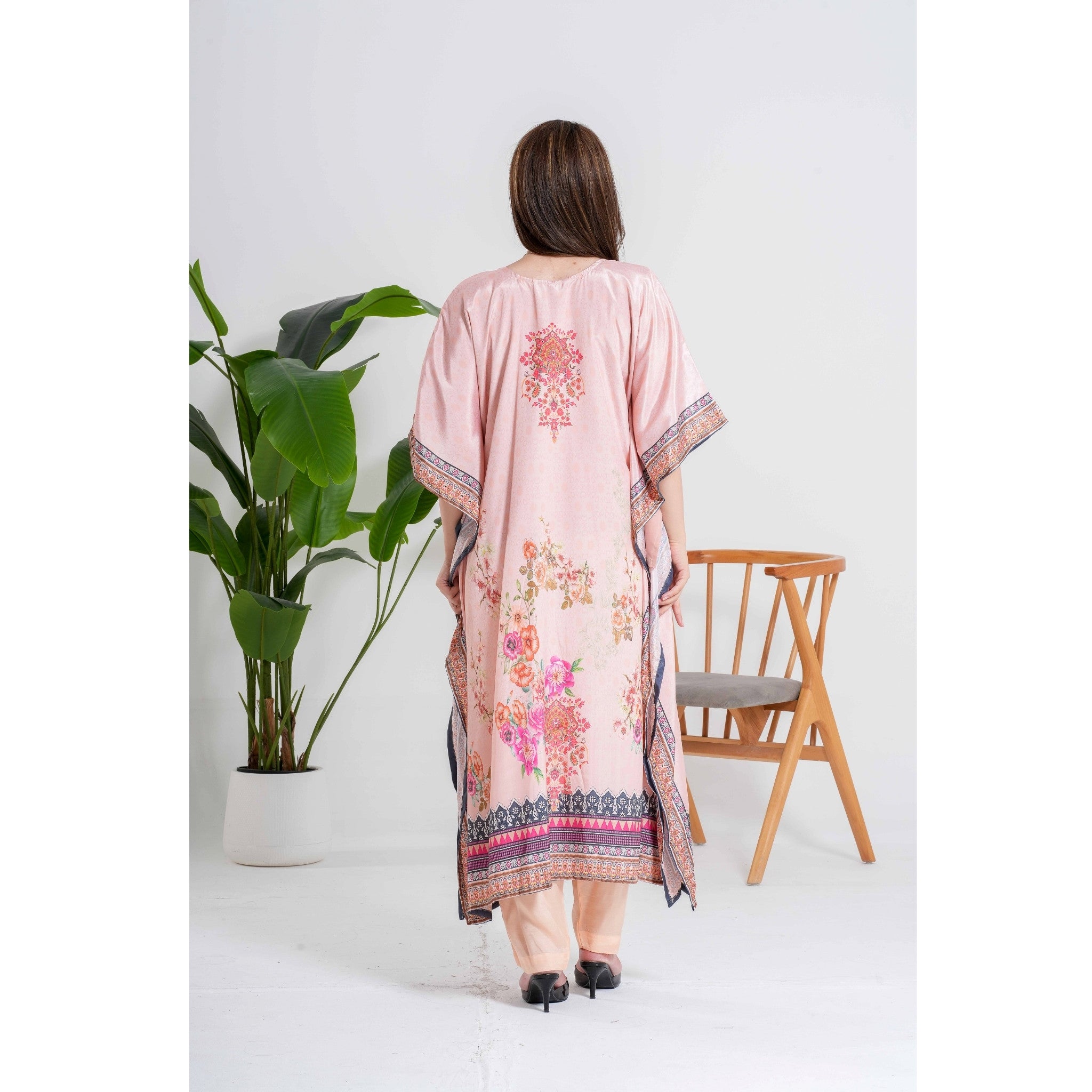 Peach 3pc Kaftan Pant Set