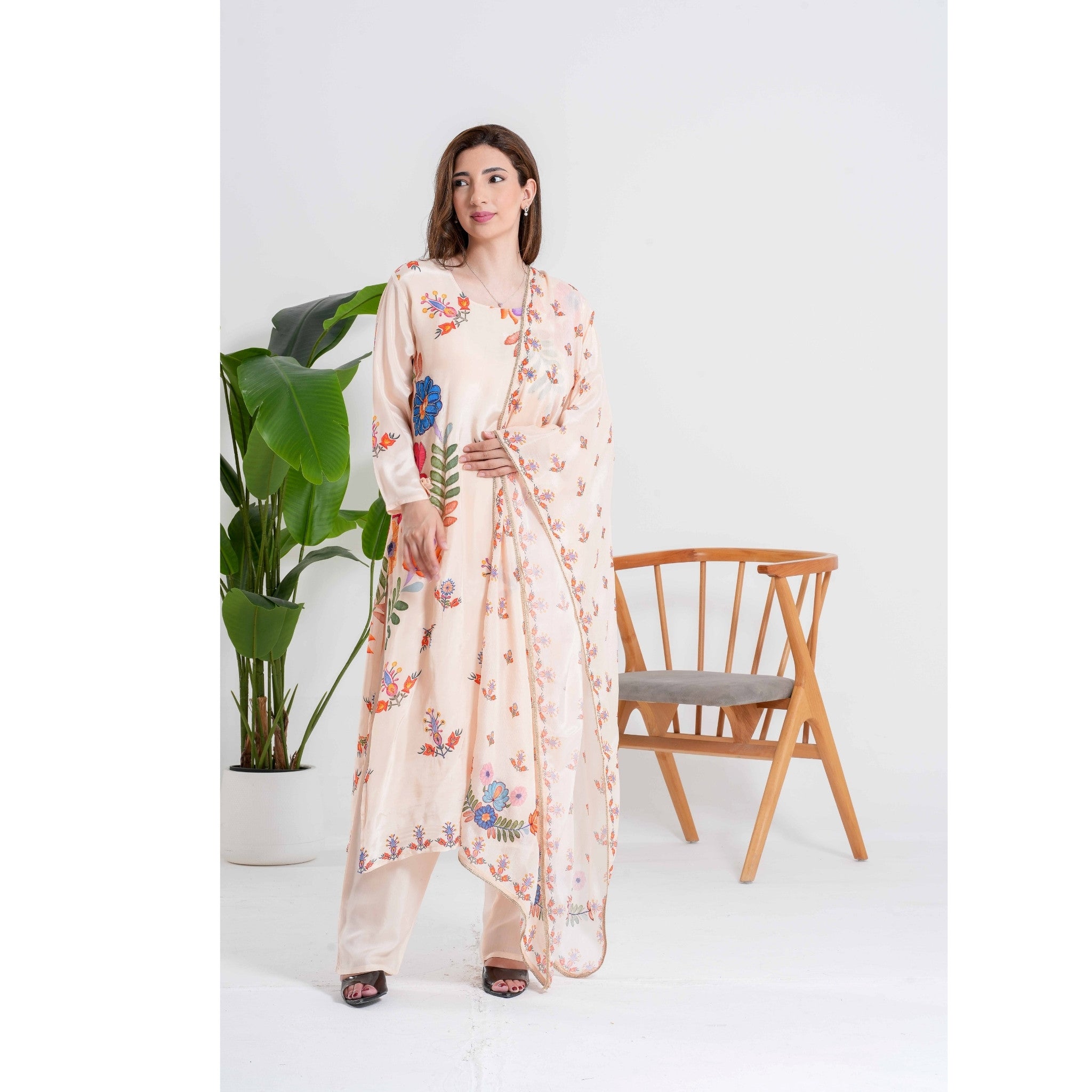 Light Multicolor Salwar Kameez Dupatta Set