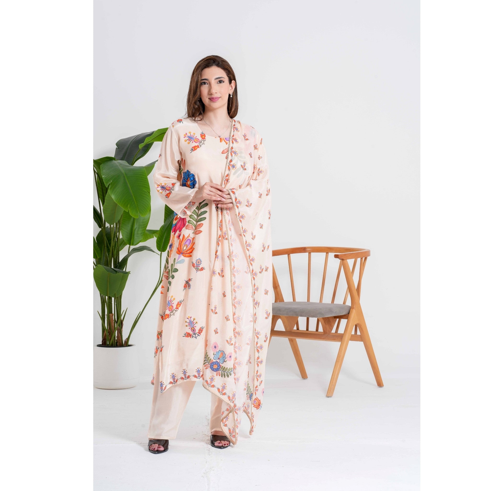 Light Multicolor Salwar Kameez Dupatta Set