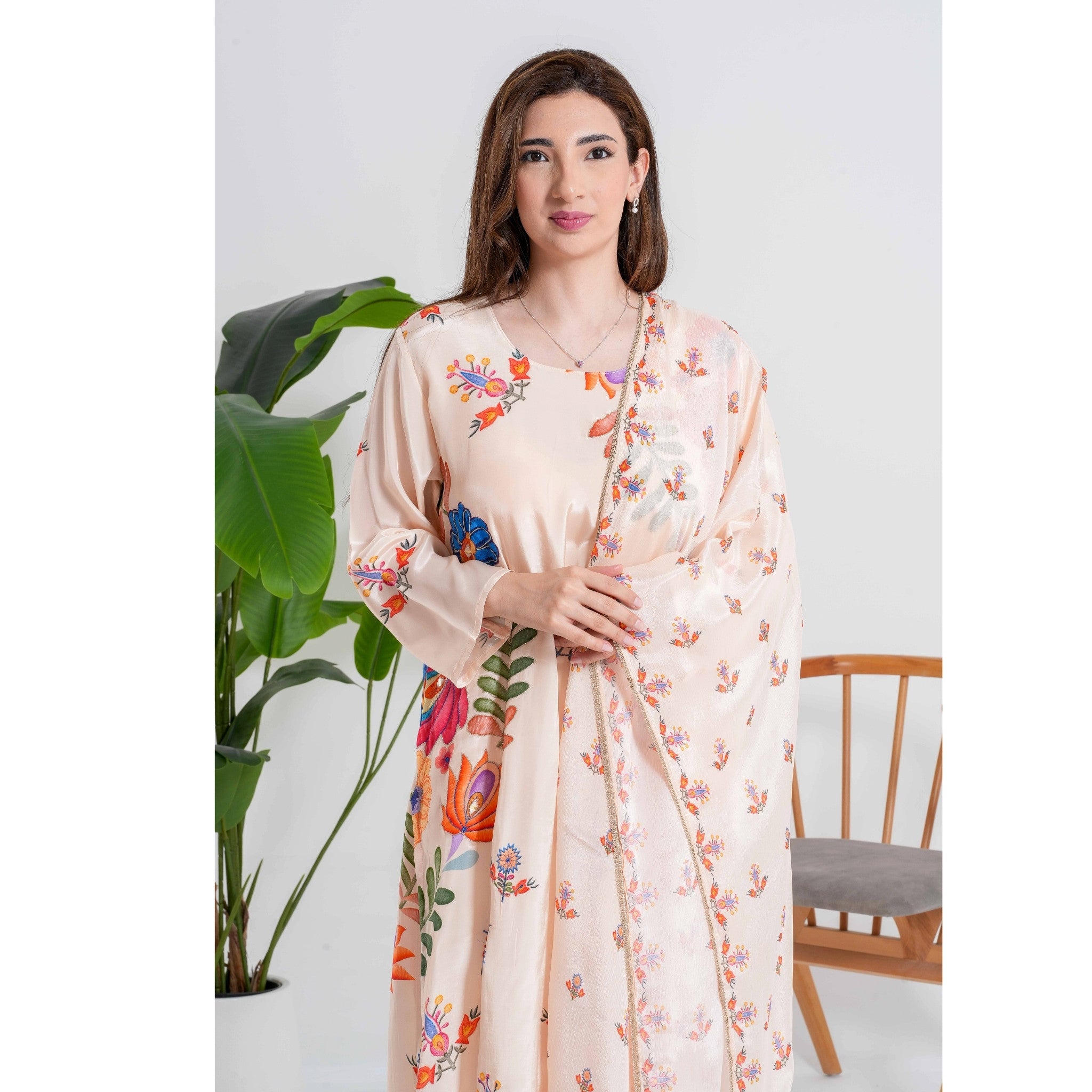 Light Multicolor Salwar Kameez Dupatta Set