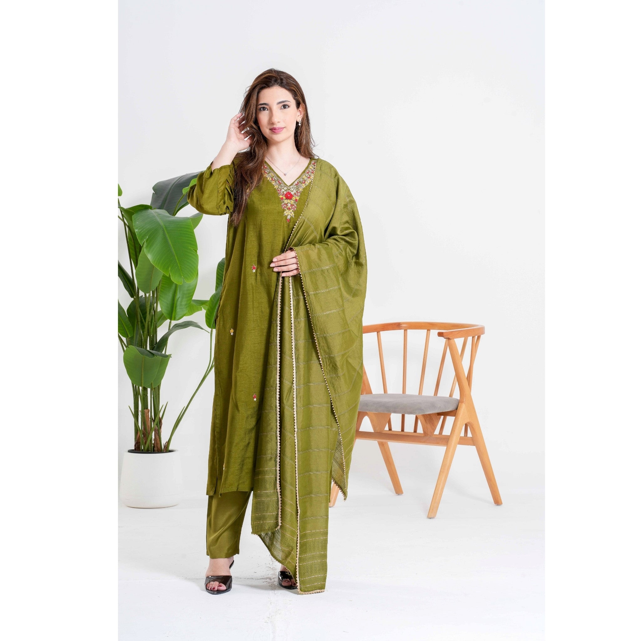 Olvina Olive Green 3pc Set