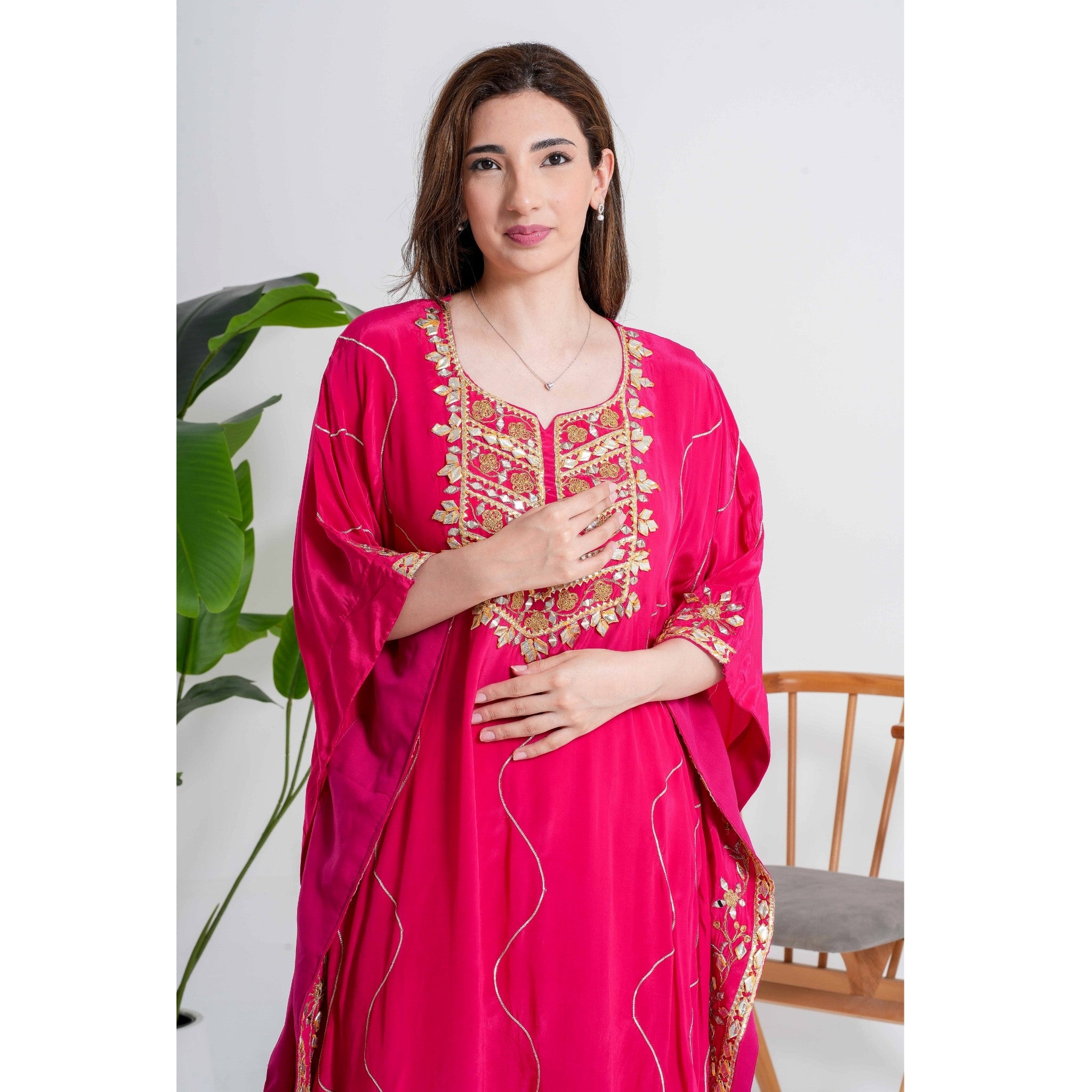 Bright Pink 3-Piece Kaftan Set