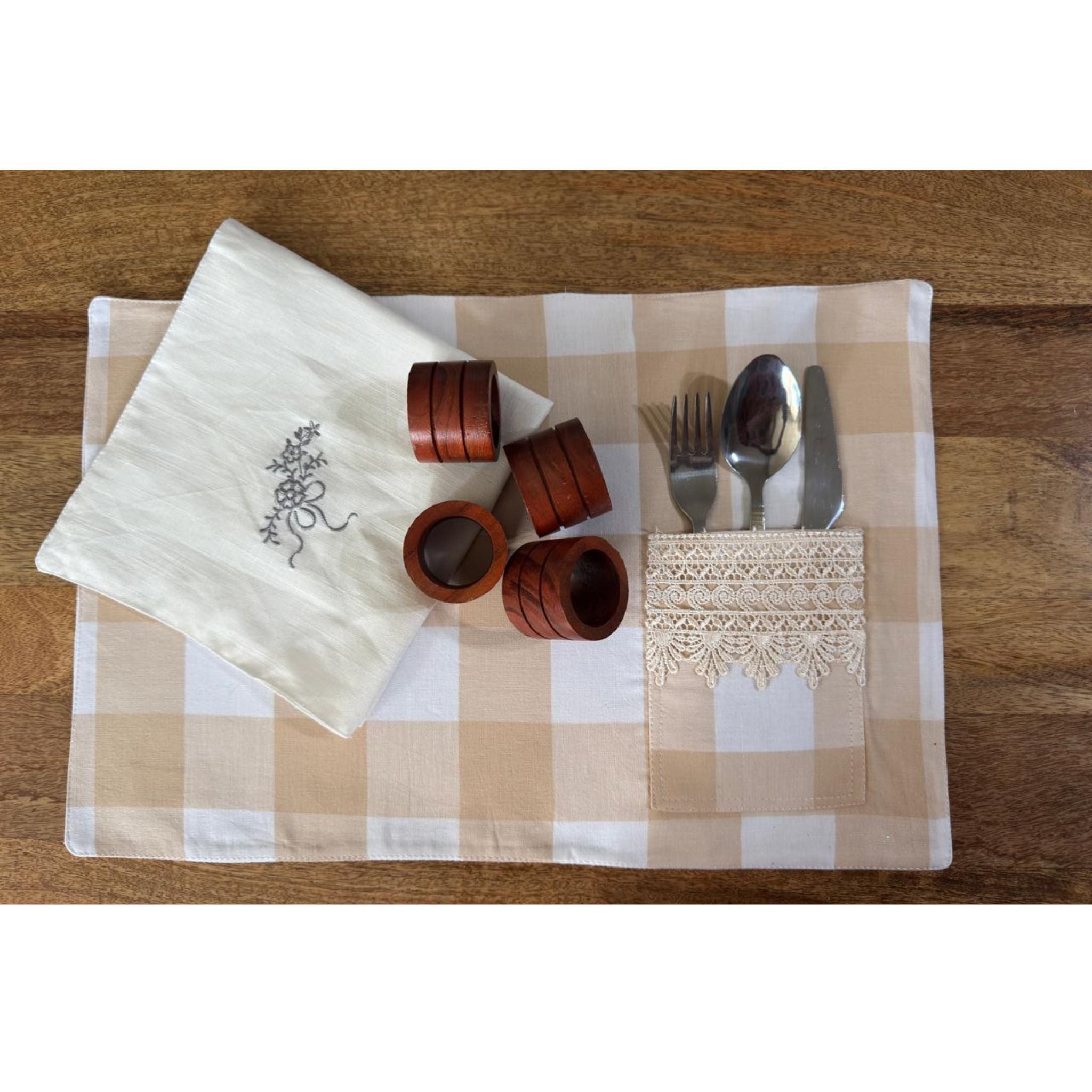 Handcrafted Natural Wooden Ring – Reddish Brown Finish