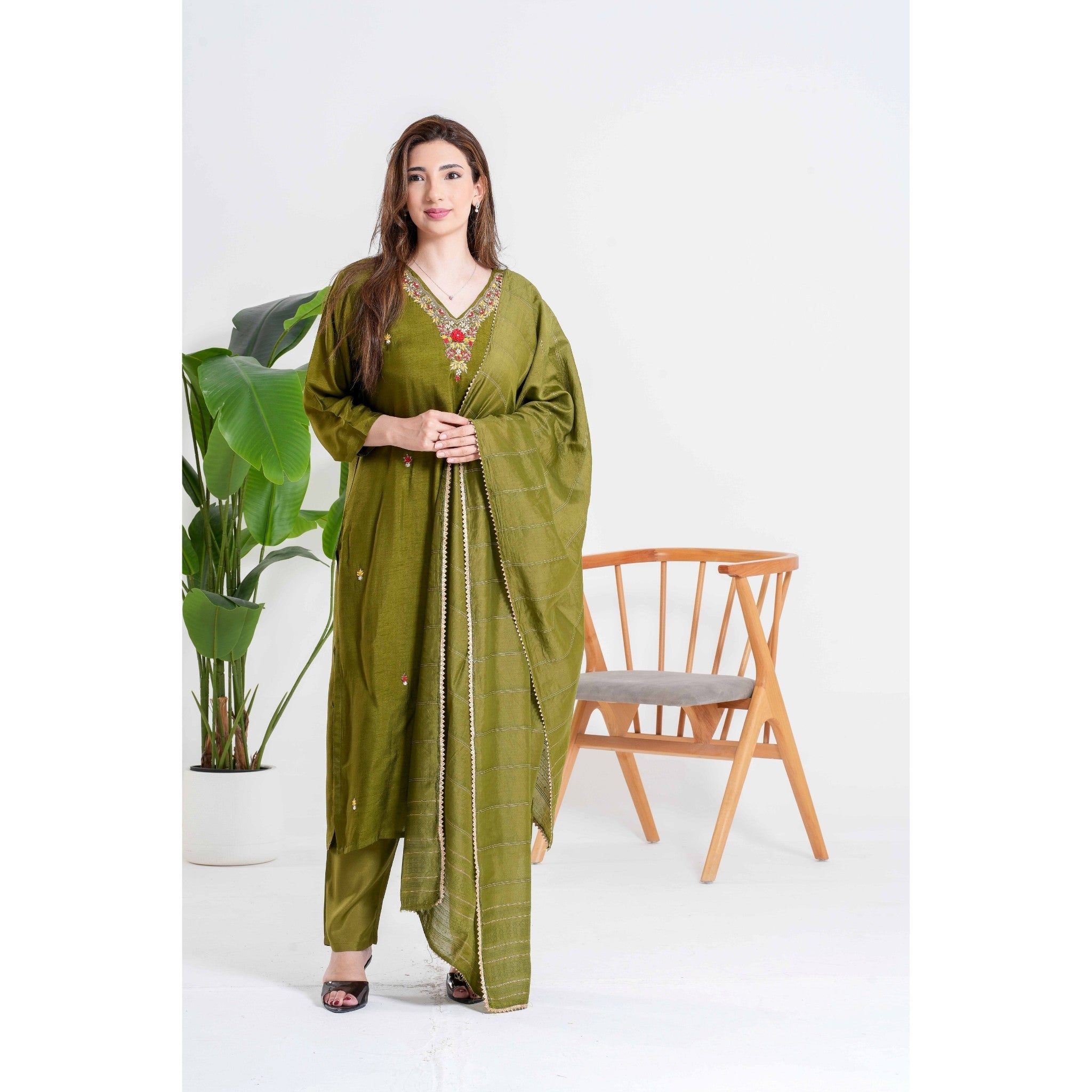 Olvina Olive Green 3pc Set