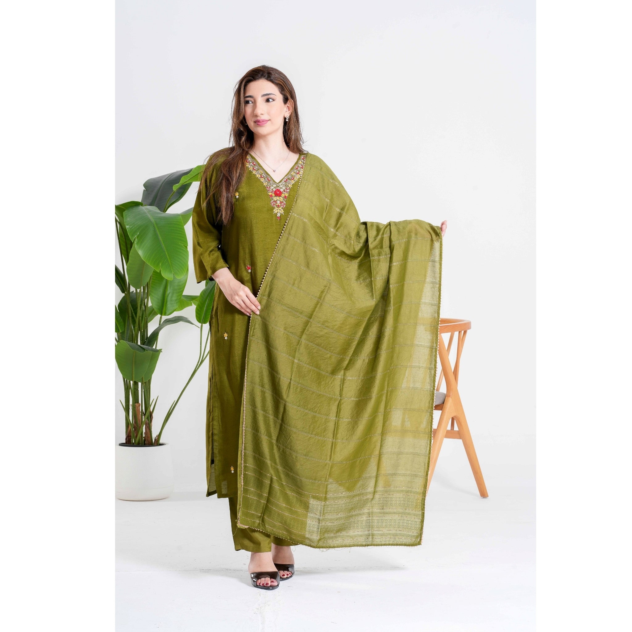 Olvina Olive Green 3pc Set