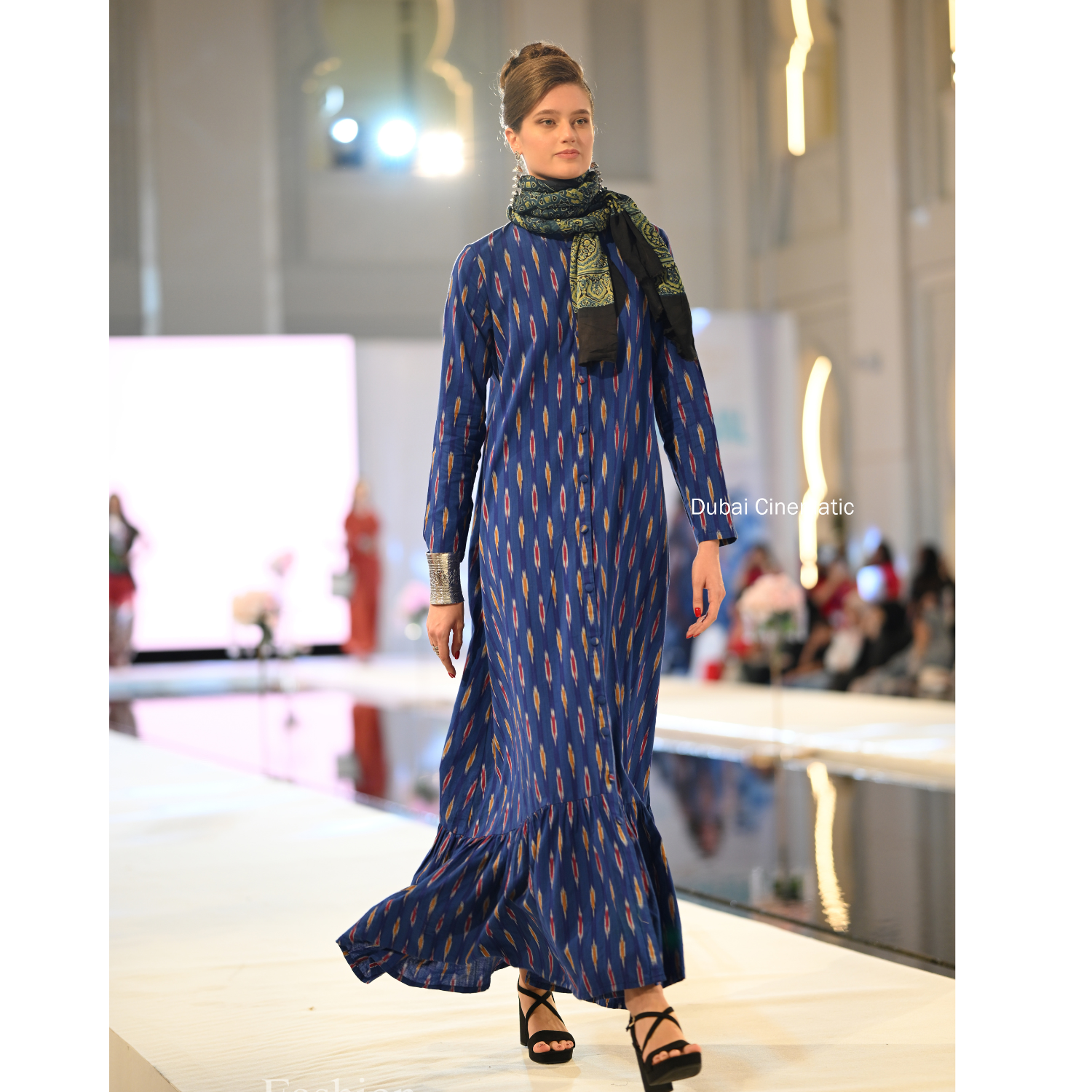 Flamescript Ikat fabric