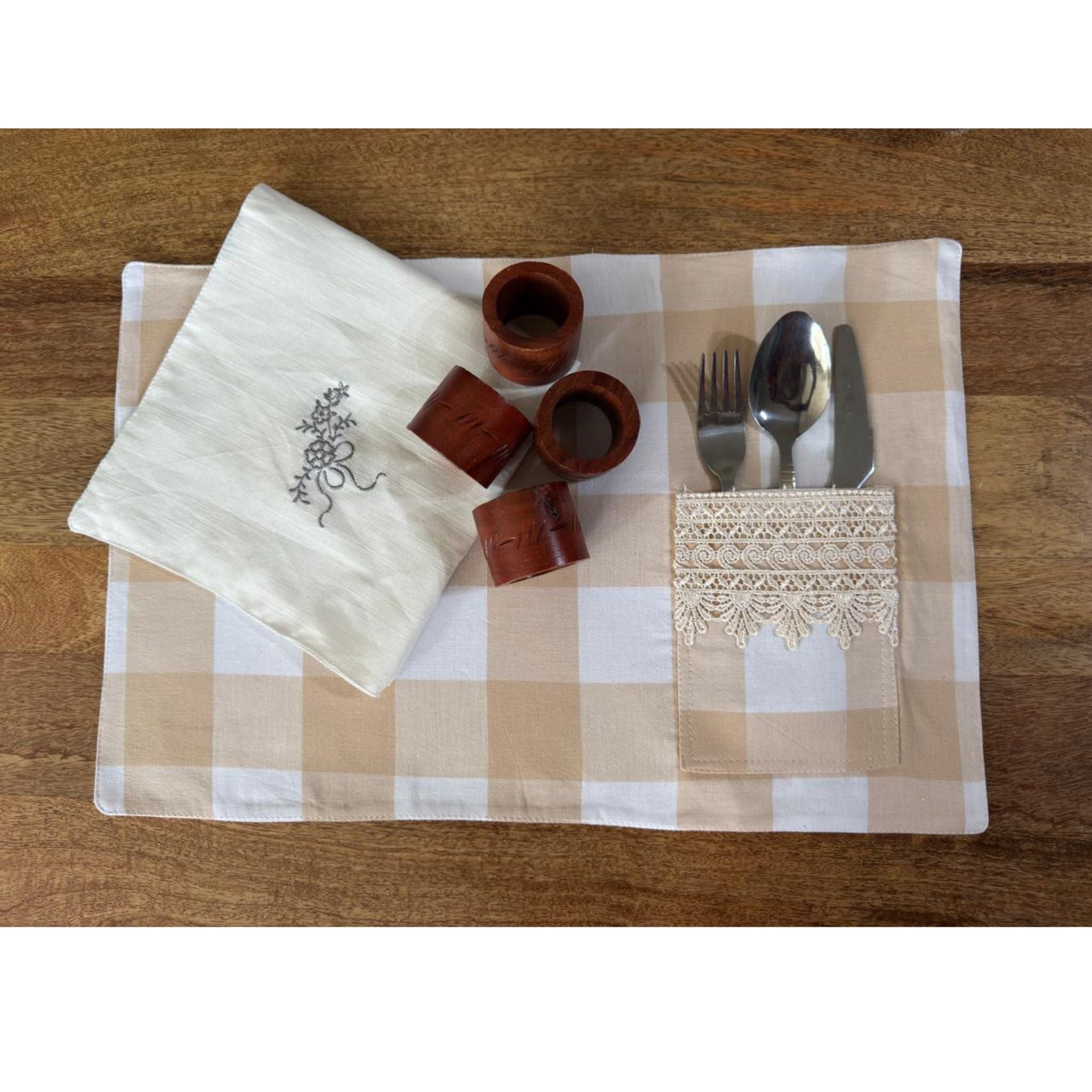 Handcrafted Natural Wooden Ring – Reddish Brown Finish