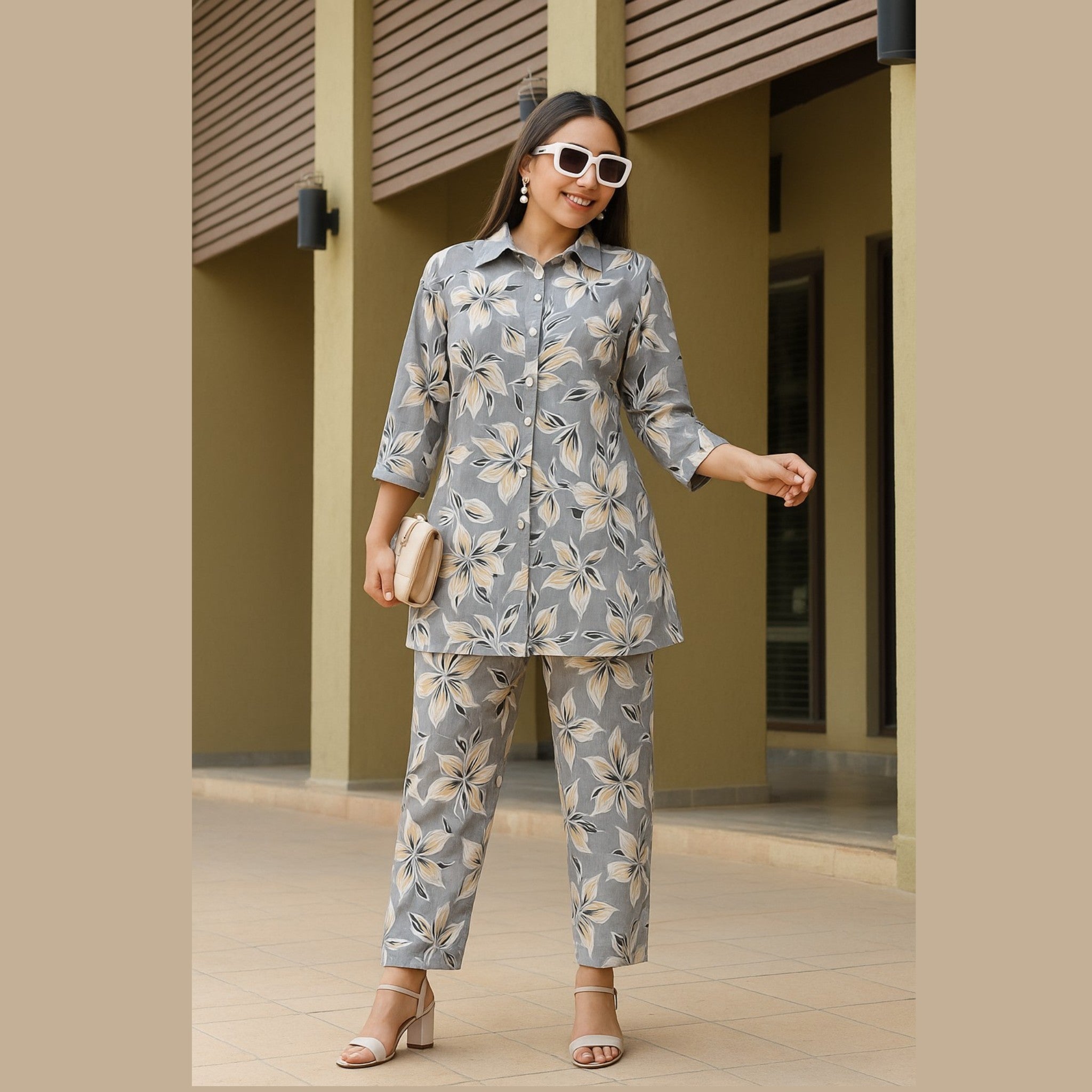 Ash Grey Bloom Cord set