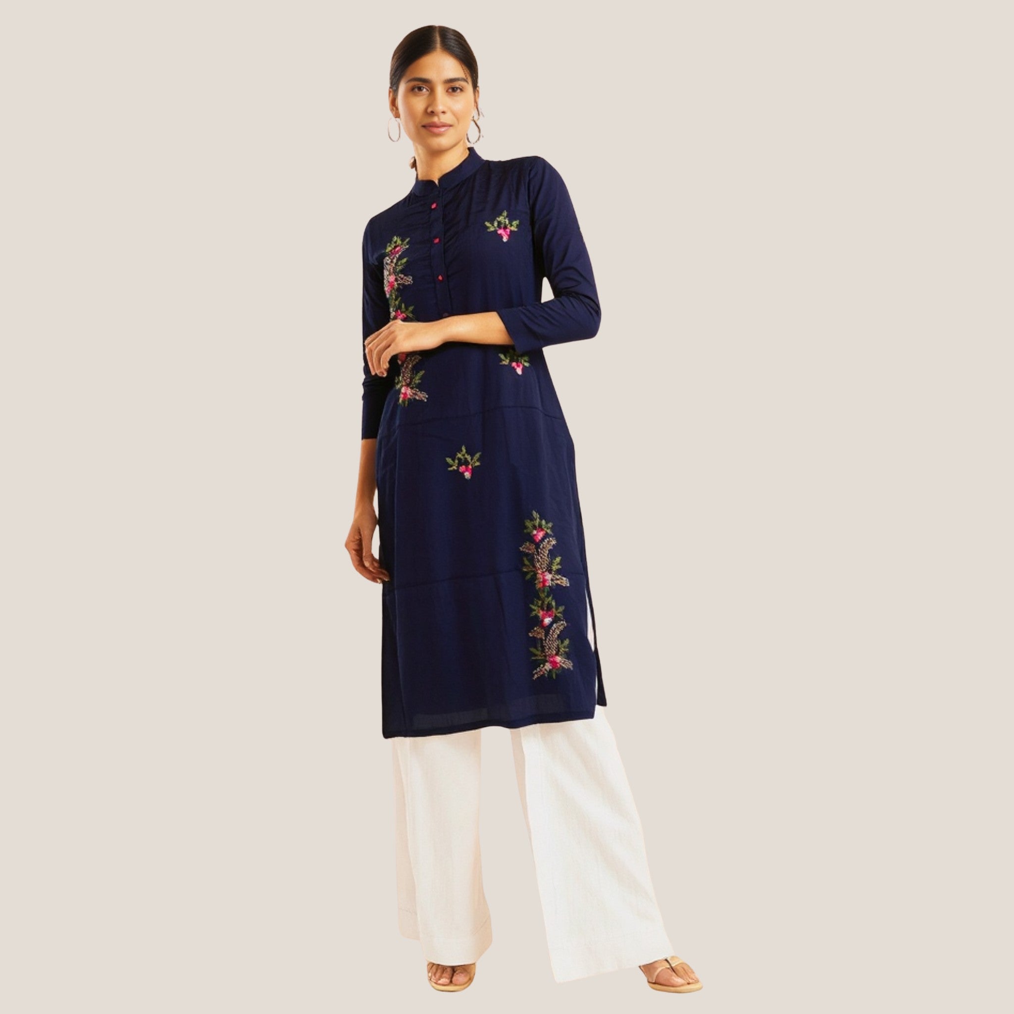 Navy Woven Kurti