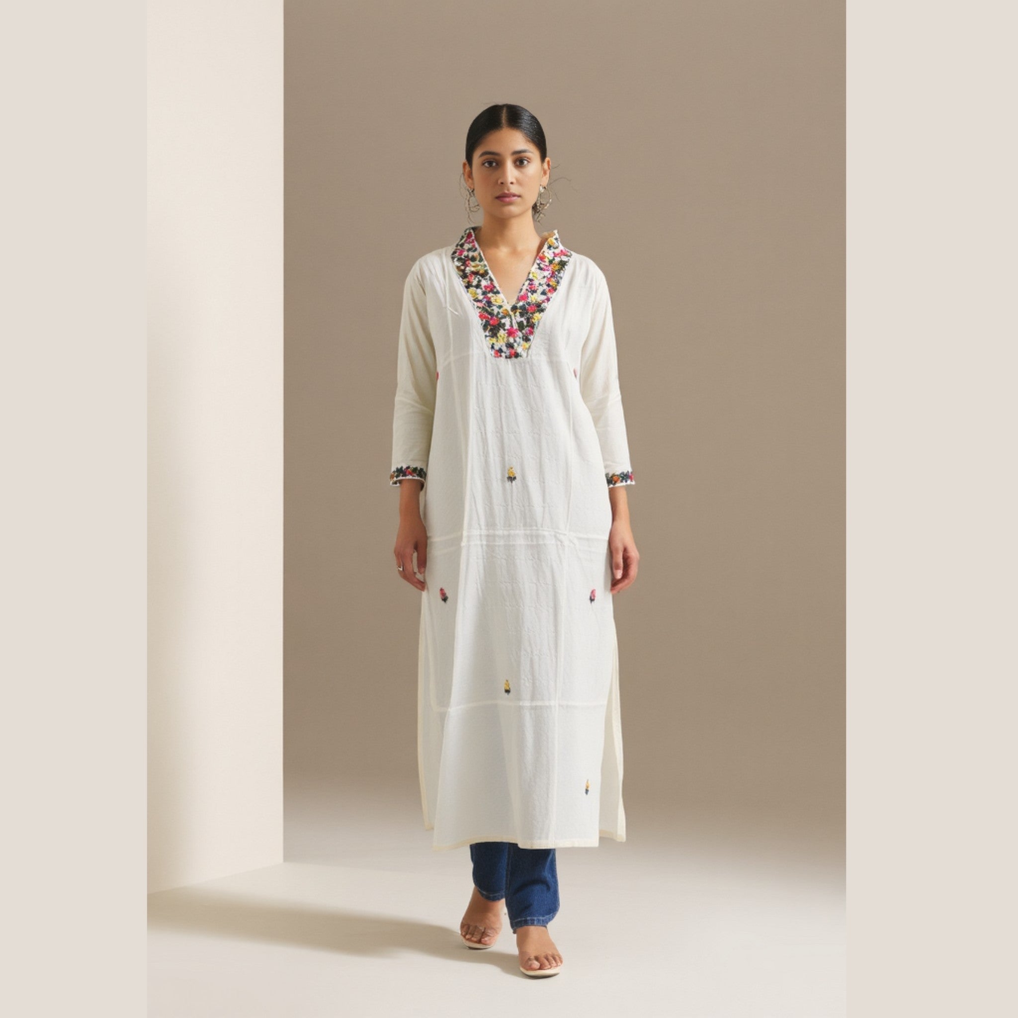 Offwhite Woven Kurti