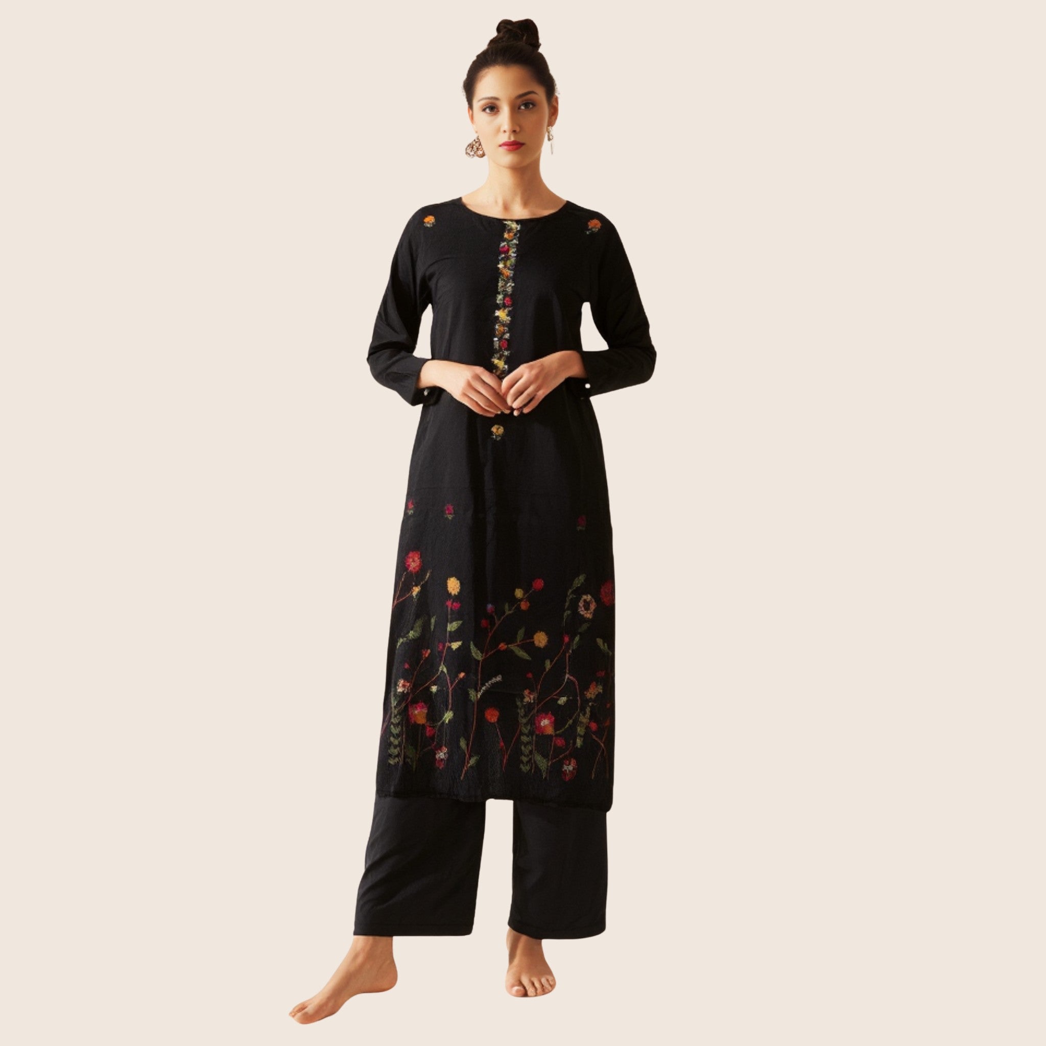 Black Woven Kurti