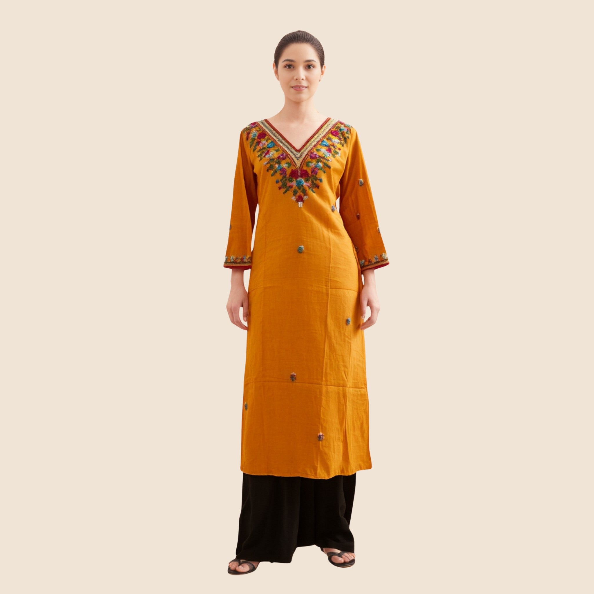 Tumeric Yellow Woven Kurti