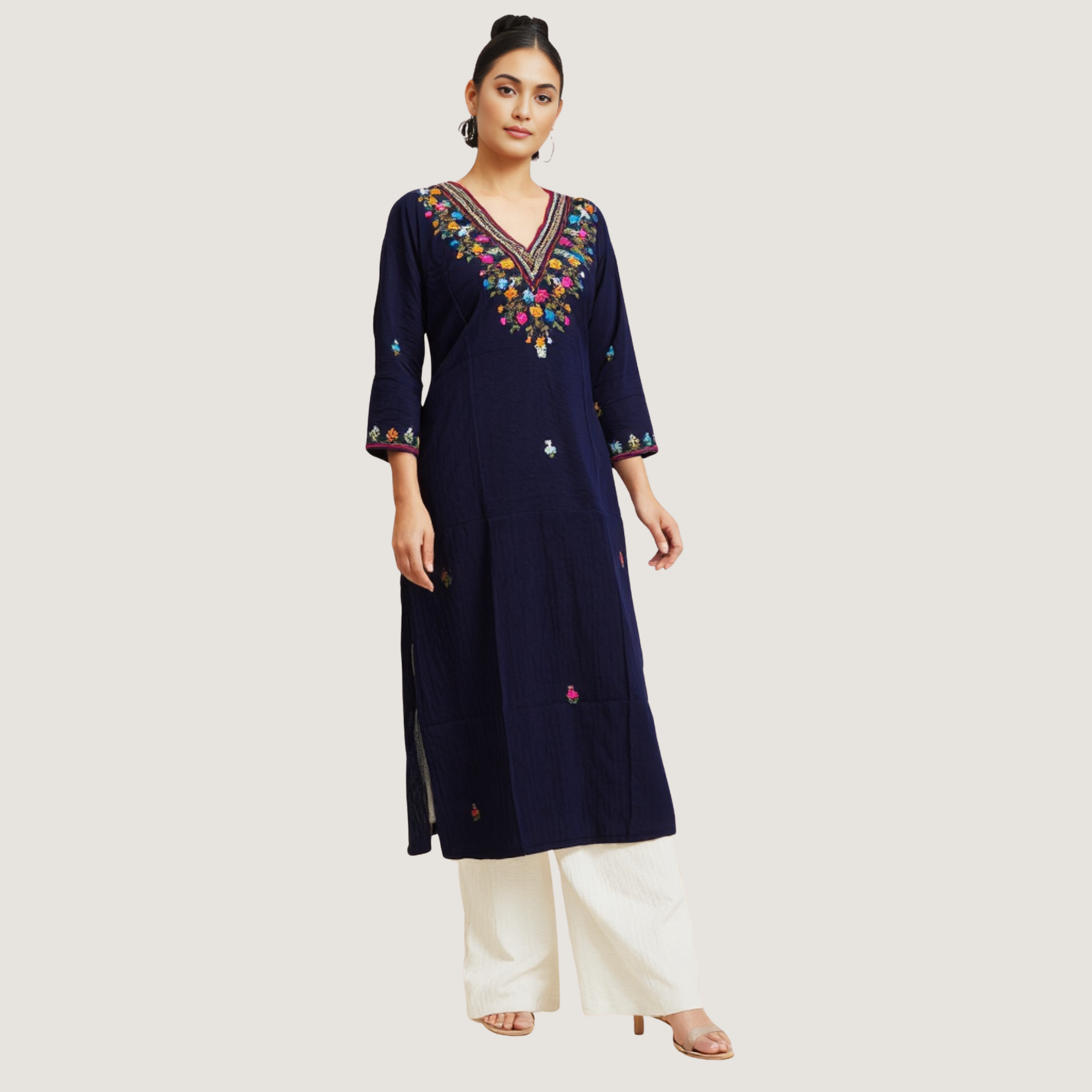 Navy Woven Kurti