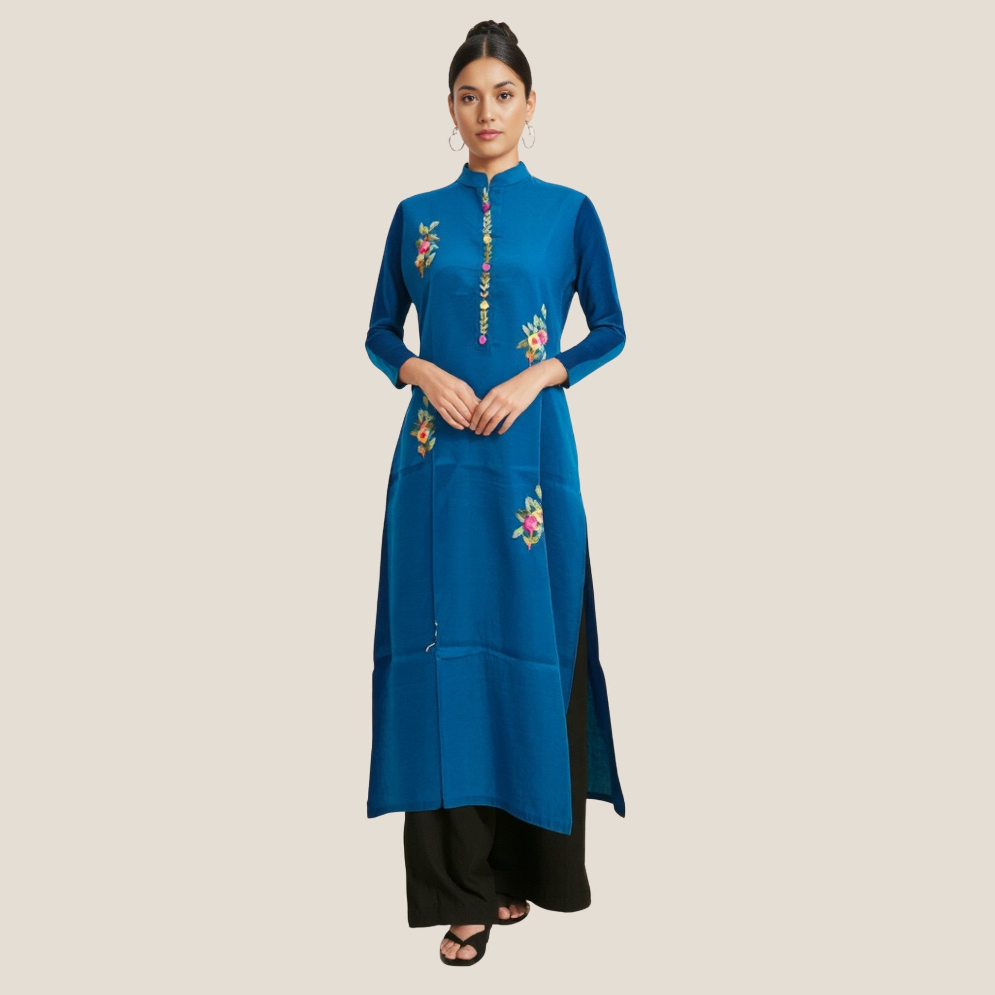 Blue Woven Kurti