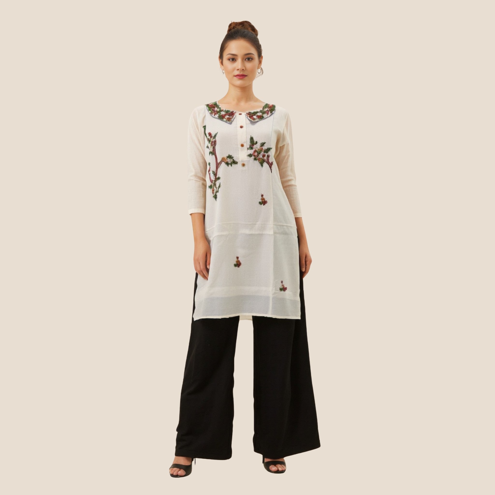 Ivory woven Kurti