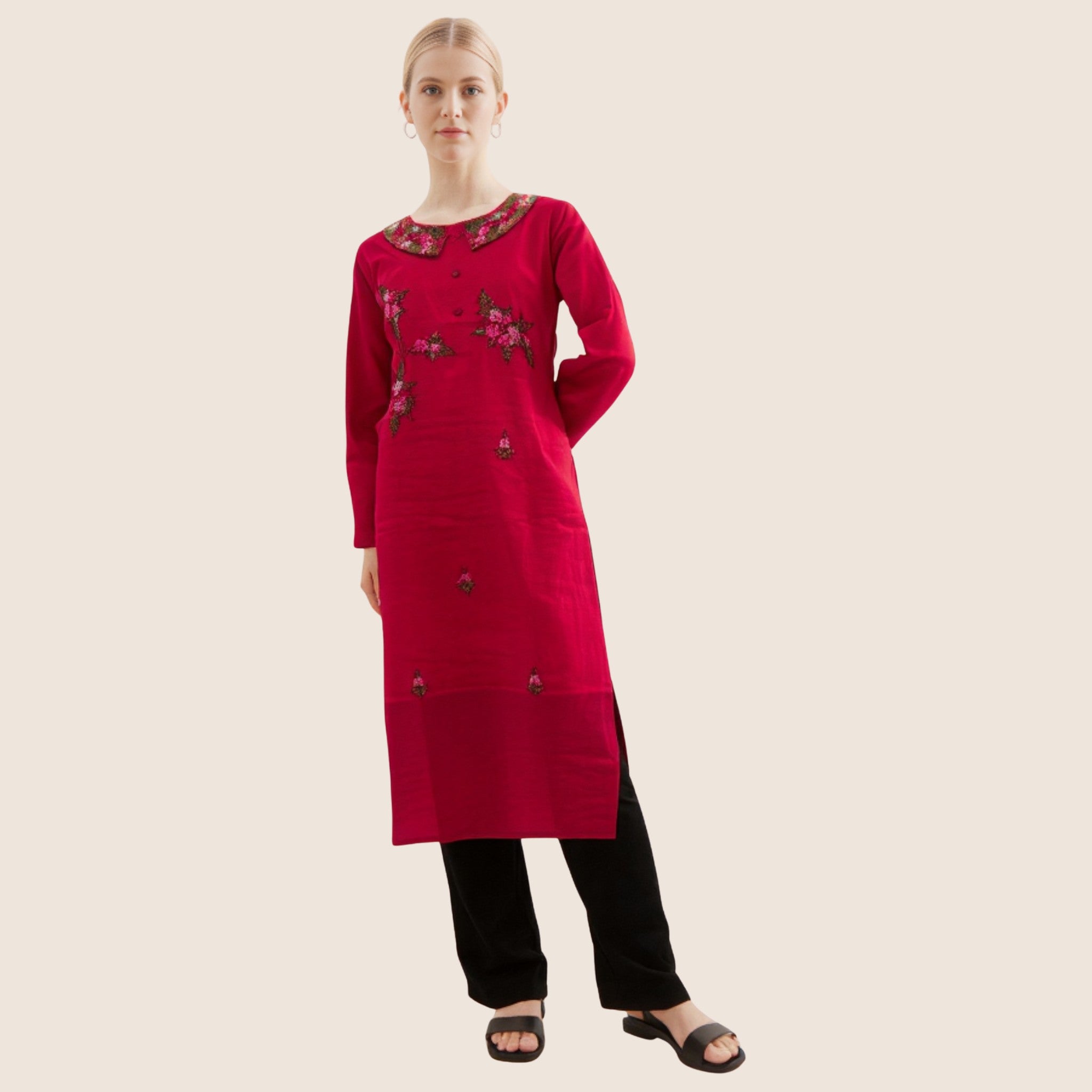 Fuchsia Woven Kurti