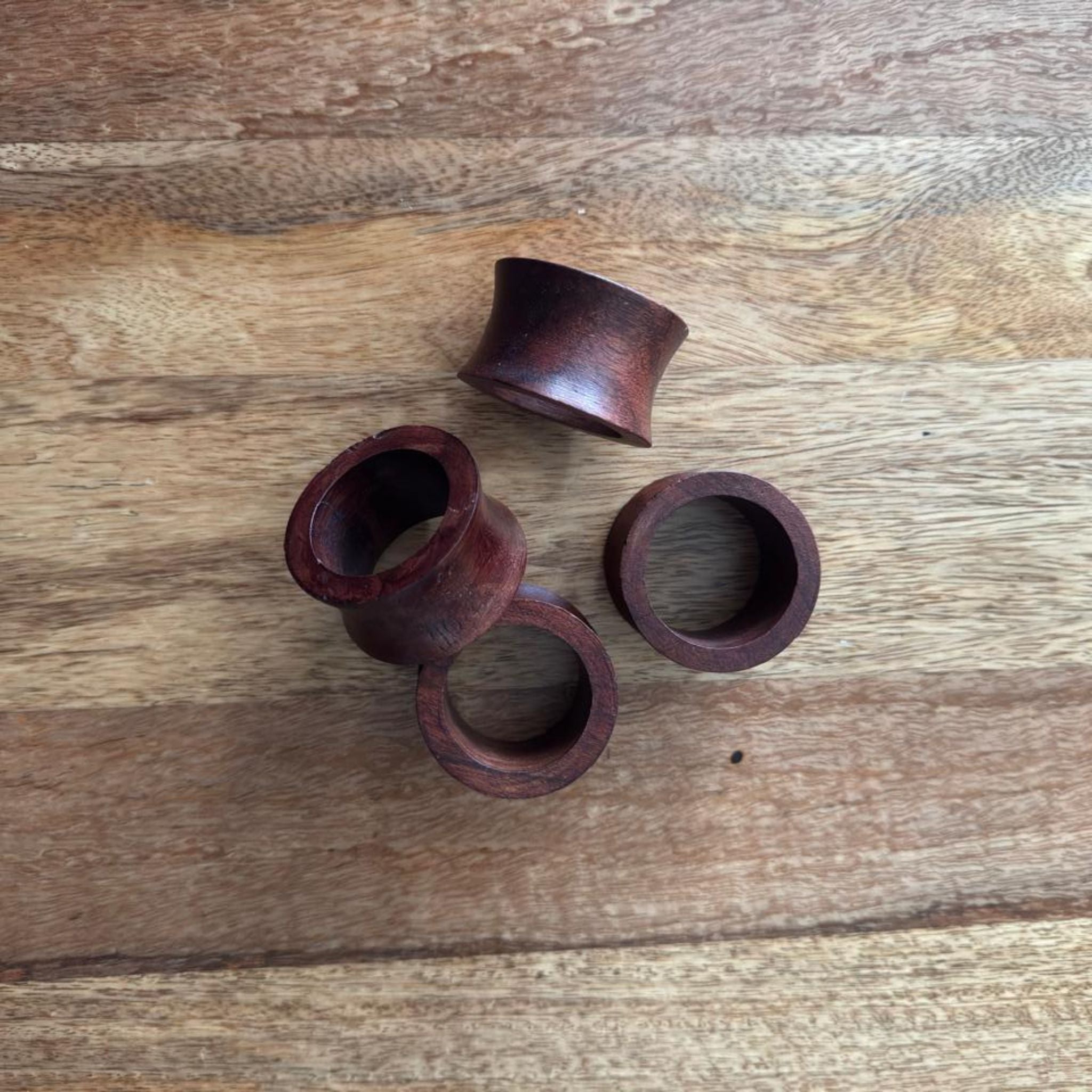 Handcrafted Flared Wooden Ring – Dark Brown Finish